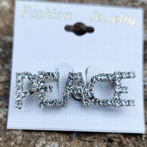 Rhinestone PEACE pin